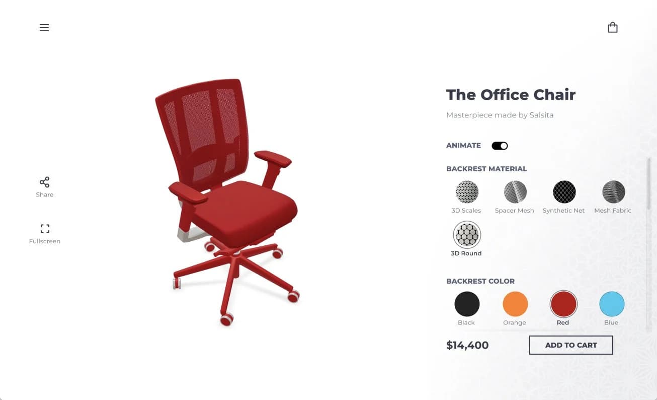 3D Office Chair Configurator