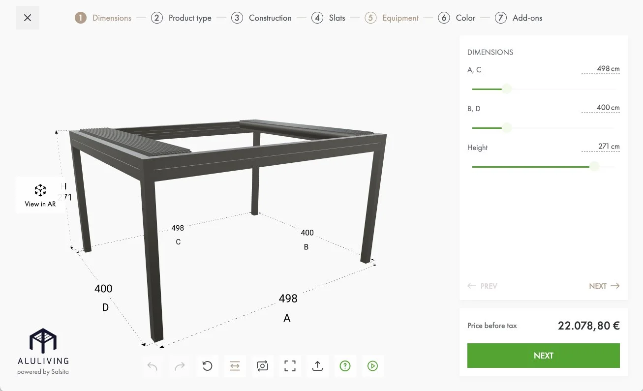 3D Pergola Configurator