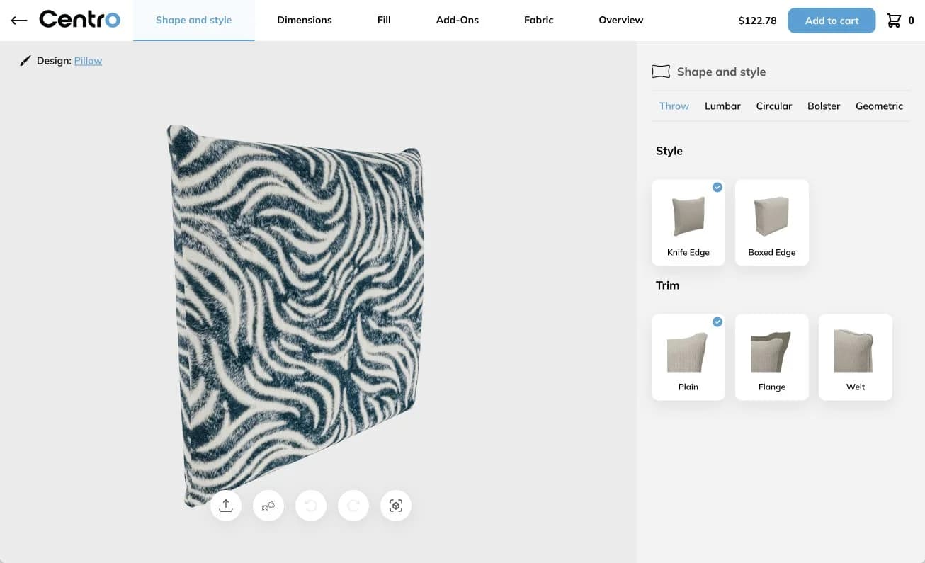 3D Pillow Configurator