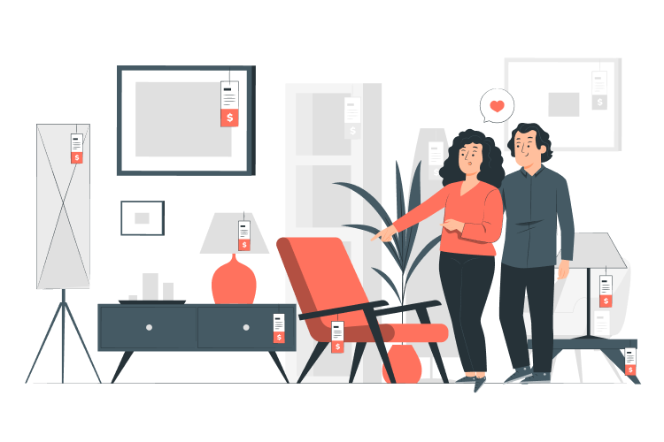 Furniture quality visualization illustration