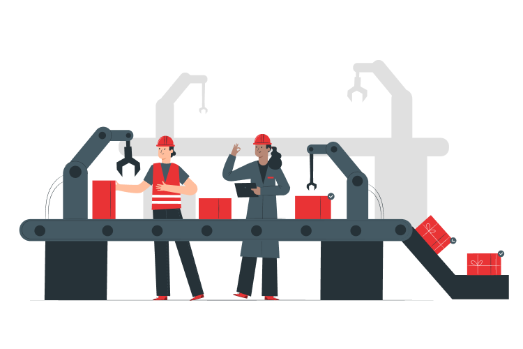 AI-powered production optimization illustration