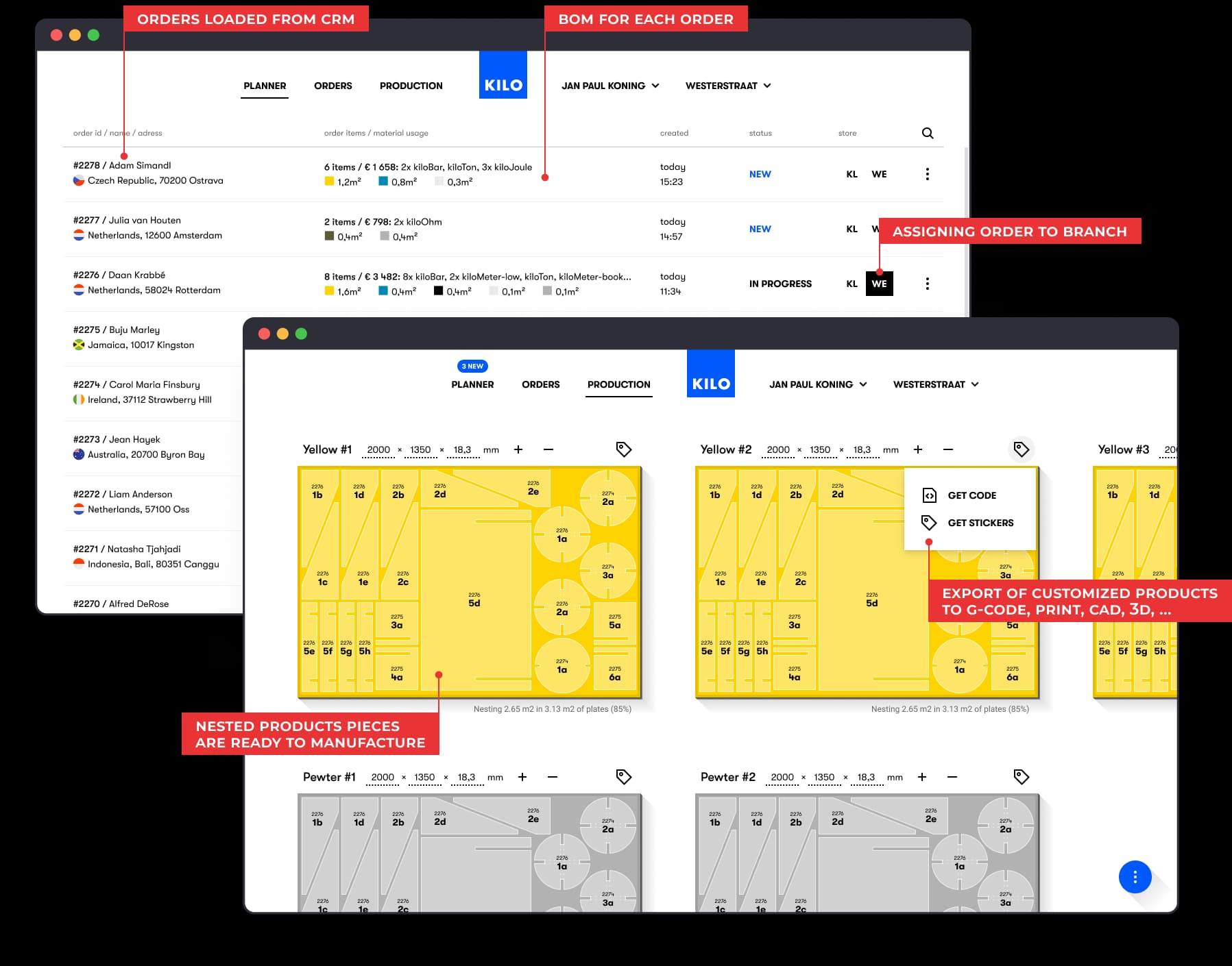 KILO configurator production backend