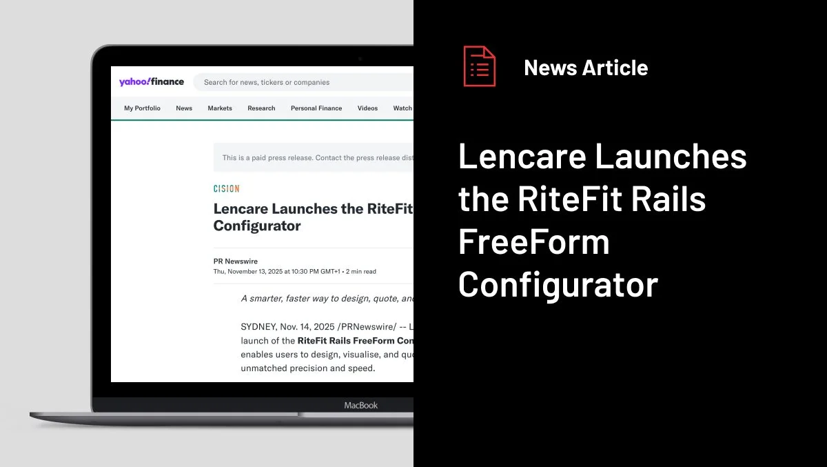 Lencare RiteFit Rails configurator launch announcement