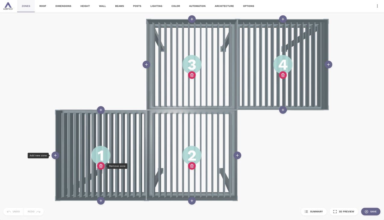 Modular pergola product configuration