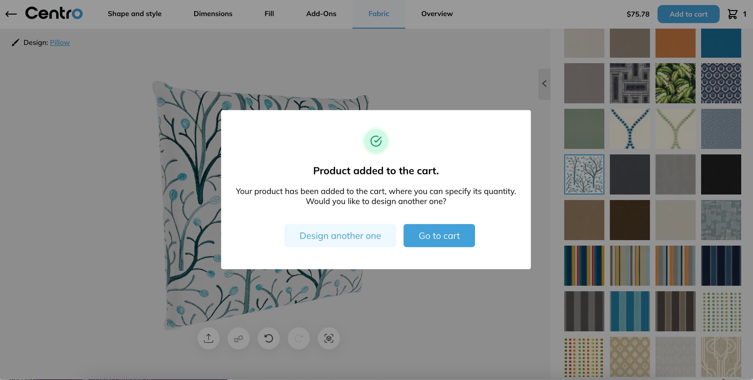 Shopify configurator integration for cushion e-commerce