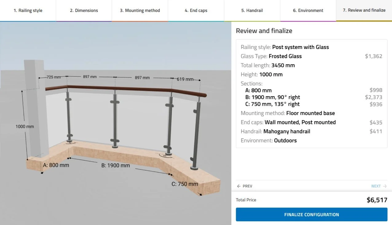 3D CPQ with live pricing