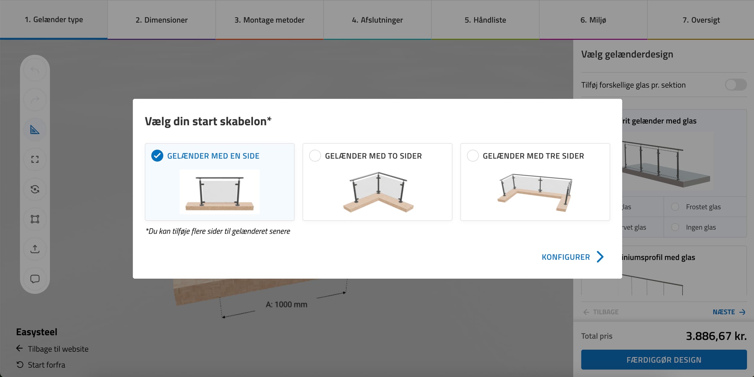 Modular 3D configuration step-by-step layout builder