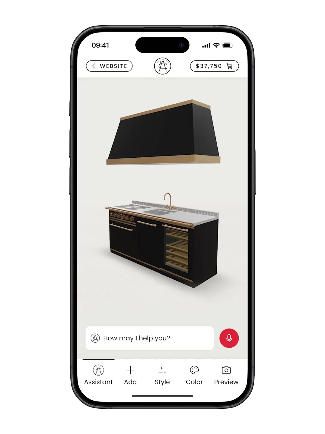 3D cabinet configurator preview