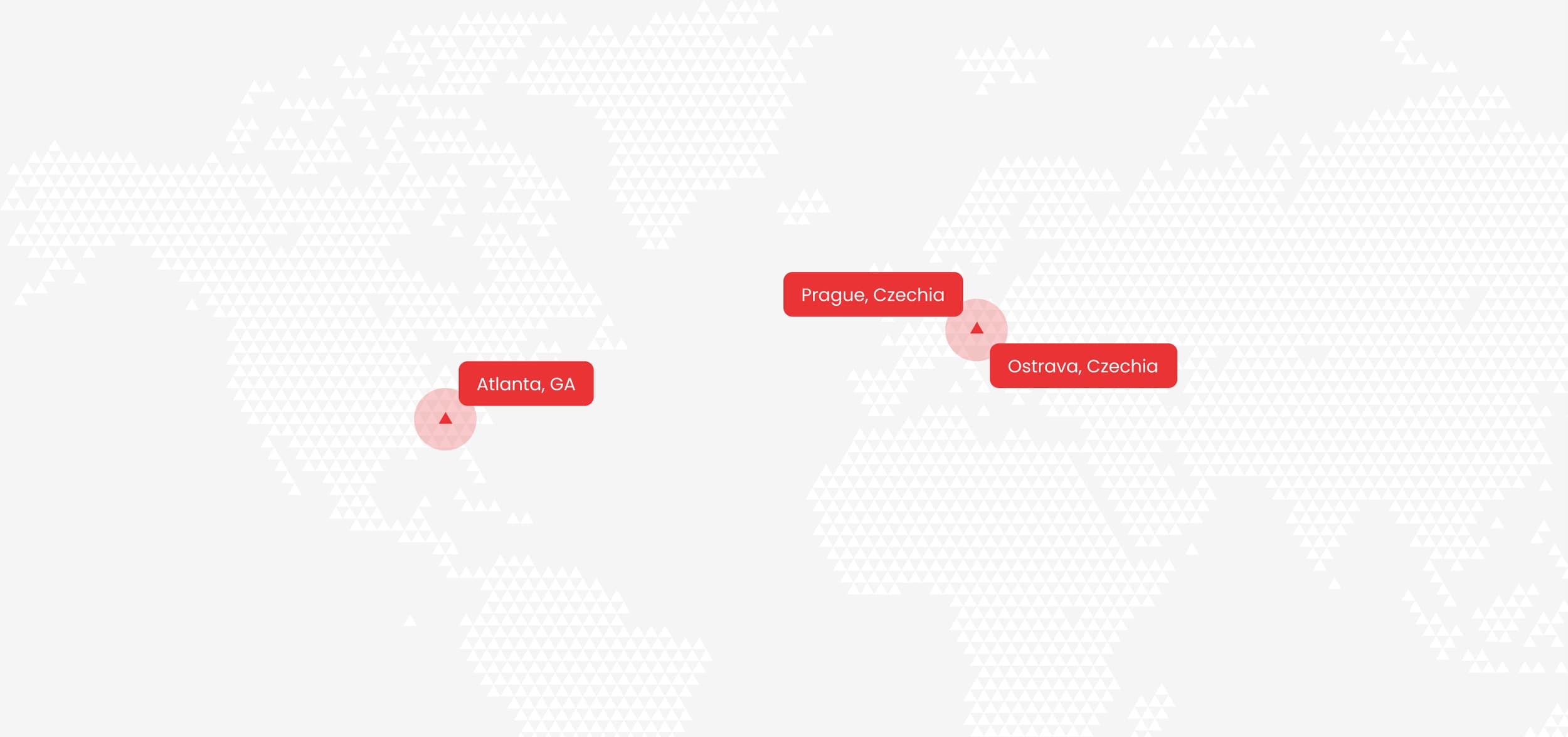 World map highlighting Salsita's Prague HQ and global client footprint