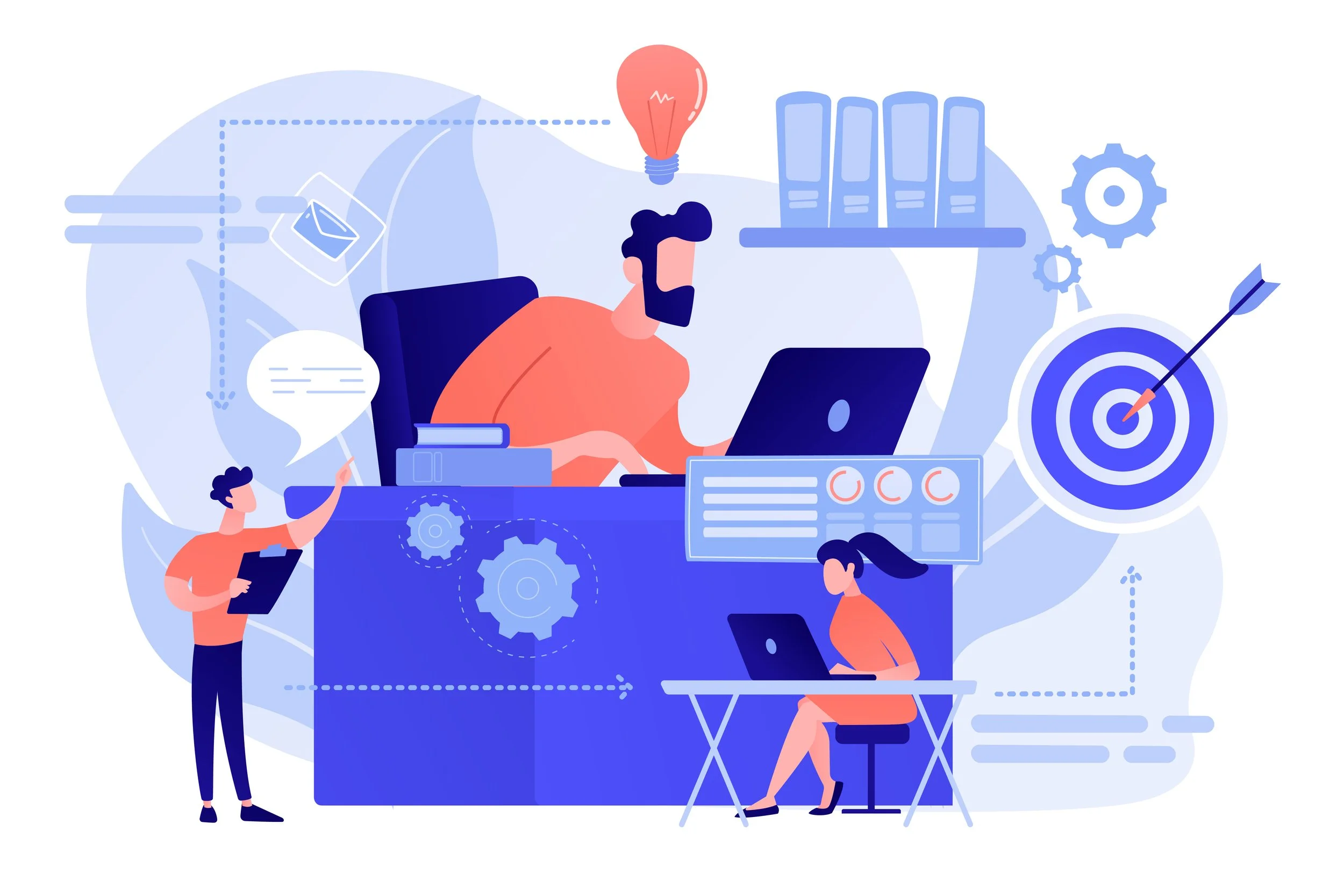 Operations manager planning workspace