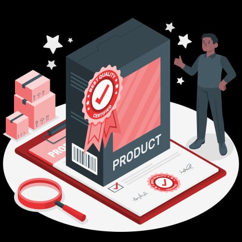 Illustration of contractors evaluating building product quality