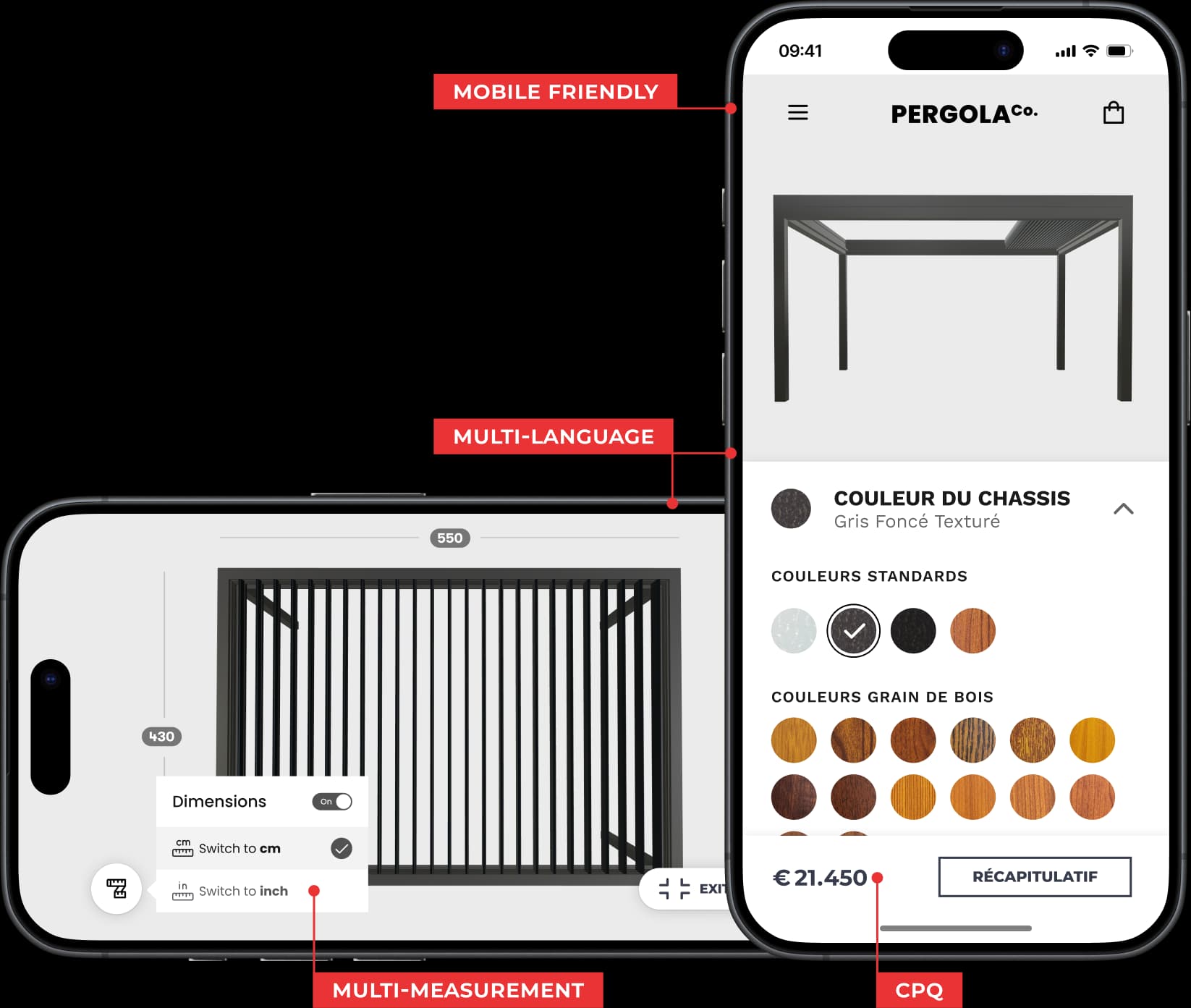 Azenco 3D Configurator with tooltips overlay