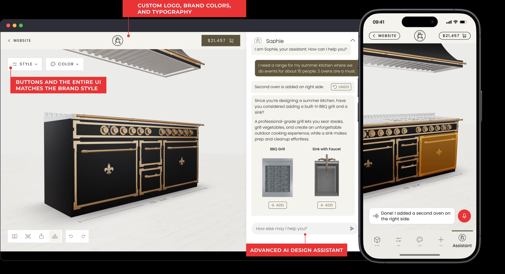 L'Atelier 3D Configurator with tooltips