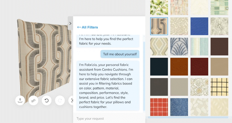 Centro Cushions – Conversational UI demo
