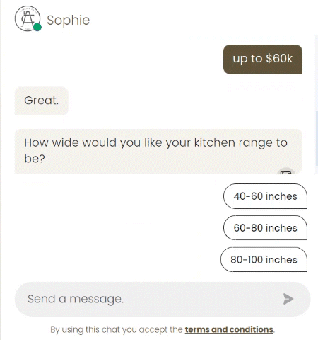 Conversational UI – AI-powered 3D configurator in action